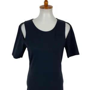 Fabletics Black Midi Dress Large Short Sleeve Bodycon Activewear Gym Athleisure thumbnail 3