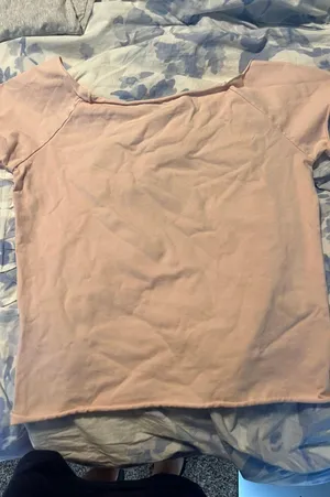 Baby pink Brandy Melville off the shoulder tee thumbnail 2