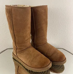 Australia Classic Tall II Chestnut Tan Suede Sheepskin Shearling Wool Boots thumbnail 1