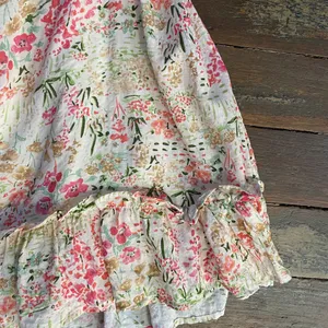 Meet Me In Santorini Floral Puff Sleeve Babydoll Cottagecore Mini Dress - XS 💚🎀 thumbnail 14