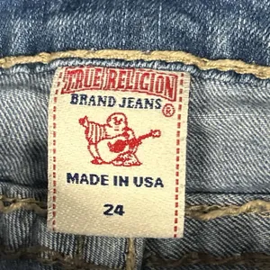 True Religion Billy Super T Jeans Womens 24 Straight Low Rise Actual 26x32 USA thumbnail 4