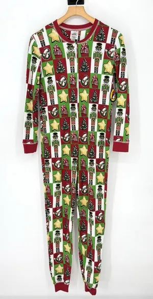 NWT Brand New 2024 Ugly Christmas Waffle Bucees Footless Pajamas‎ Adult Large thumbnail 1
