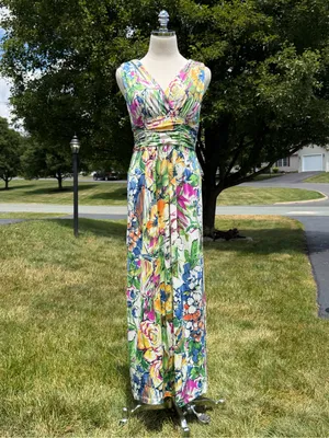 NEW Jonathan Martin Floral Maxi Dress 6 Resort Cruise Autumn Wedding Guest Dress thumbnail 4