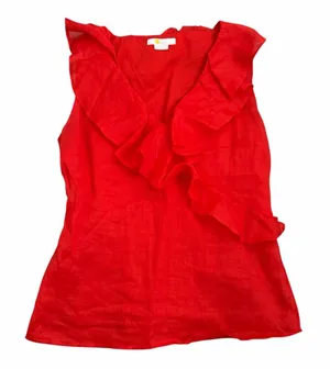 Boden Red Ruffled Sleeveless Top Size 8 thumbnail 1