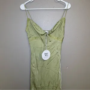 NEW Princess Polly Emily Green Satin Maxi Dress Women’s Size Small 4 thumbnail 4