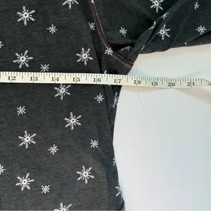 Free People Black Quilted Love Snowflakes PJ Top Size Large NWOT thumbnail 4