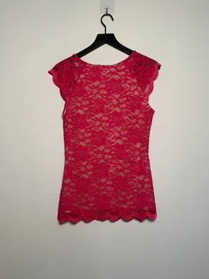 Y2K Romantic coquette pink lace top thumbnail 5