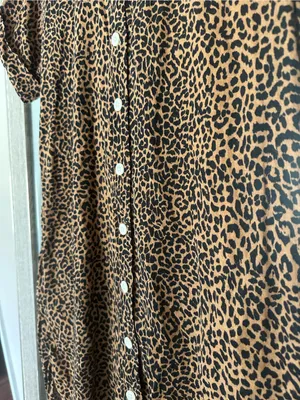 J. Crew Cheetah Print Linen Blend T-Shirt Button Down Shift Mini Dress Size XS thumbnail 4