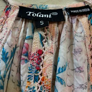 Tolani Boho Floral Halter Ruffle Mini Dress Peach Pink Tassel Smocked Waist thumbnail 4