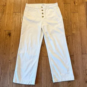 D. Jeans white wide leg button fly jeans size 16 thumbnail 2
