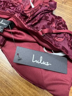 Lulus Burgundy Velvet Burnout Corset Top Size Small NWT thumbnail 7