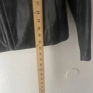 Valerie Stevens Y2k Large 100% Leather Snake Skin Embossed Grunge Bomber‎ Jacket thumbnail 7