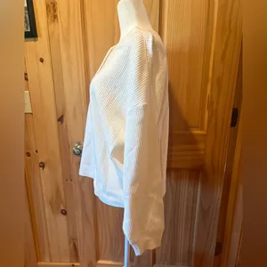 Oversized Cozy Waffle Henley Top from Old Navy NWT size L thumbnail 3