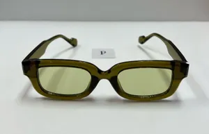 Retro Olive Green sunglasses / rectangle retro green sunglasses thumbnail 1