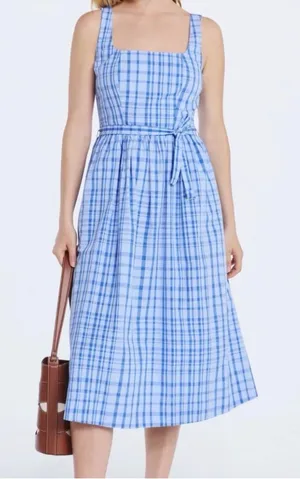Free Assembly Blue Plaid Mini Dress NWT Size Large thumbnail 1