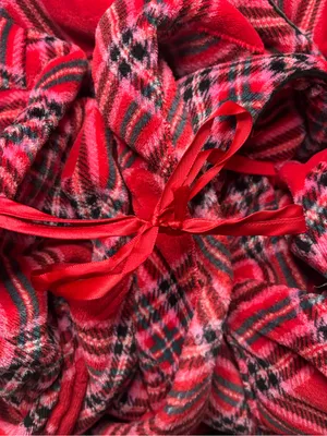 Victoria's Secret Red Plaid Fleece Robe Cozy Cottage Lounge Size Medium Large thumbnail 4