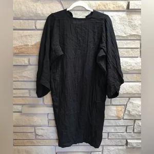 Anthropologie Sunday Atelier Caftan Coverup Dress Black Slub 100% cotton Pockets Coastal Small thumbnail 11