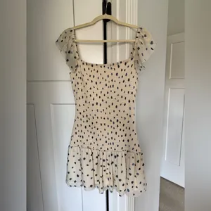 Wilfred‎ Artizia Smocked Ivory Dress Eldorado blue ivory mini ruffles dot thumbnail 2