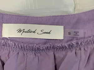 Mustard Seed Lavender Purple Puff Sleeve Crop Top Square Neck Size Small thumbnail 6