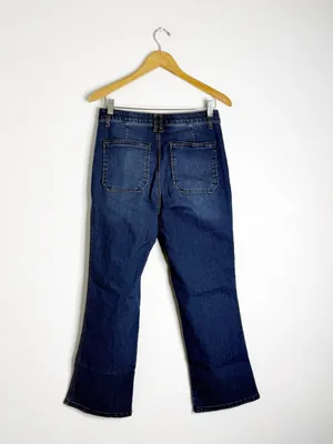 Democracy Ab Technology Bootcut Jeans Size 8 Stretch Blue Patch Pocket thumbnail 2