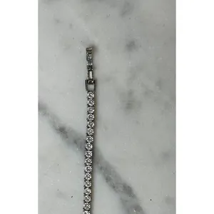 Silver Tone Tennis Bracelet Clear CZ 6.5” Box Clasp Classic Minimalist Jewelry thumbnail 3