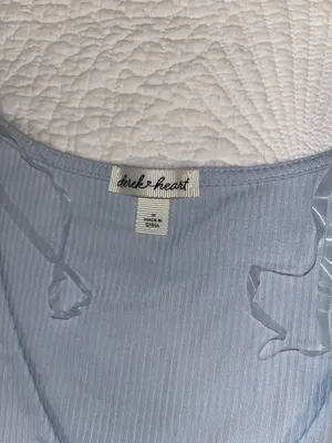 Baby blue ribbed button down baby tee Size M thumbnail 2