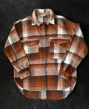 ACOA Boutique Button Up Jacket Brown thumbnail 1