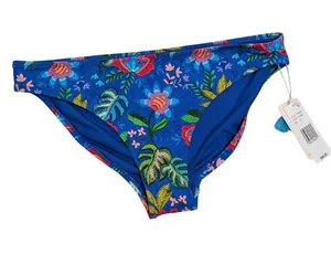 Johnny Was Roumba Hiptser Blue Floral Tropical Bikini Bottoms XL thumbnail 1
