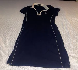 Lauren Ralph Lauren Navy and Cream Collar Top Size Large Tennis Dress thumbnail 1