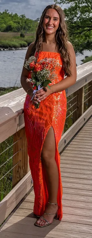 orange prom dress thumbnail 1