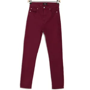 7 For All Mankind Women's Size 31 High Waist Ankle Skinny Jeans Merlot‎ Wine Red thumbnail 3