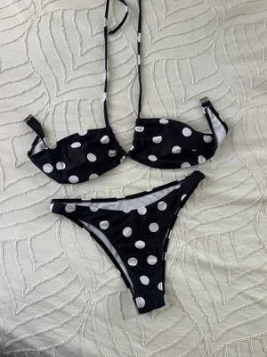 Black And White Polka Dot Halter Size XS thumbnail 8