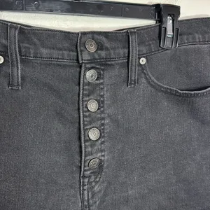 Madewell High-Rise Denim Boy-Shorts in Button Through Edition Lunar Black 32 thumbnail 5