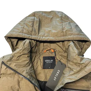 Orolay Slant Pocket Zip Up Puffer Down Coat Army‎ Green Hooded Winter Parka NWT thumbnail 4