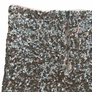 Free People Lined Gold Sequin Zip Up Mini Skirt thumbnail 7