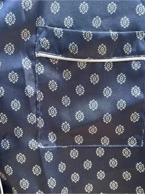 In Bloom by Jonquil Navy Satin Long Sleeve & Pants Pajama Set Size S Loungewear thumbnail 4