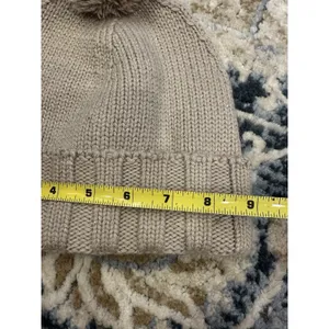 UGG Australia Winter Hat Pom Beanie Beige Metallic Wool Blend Women’s One Size thumbnail 7