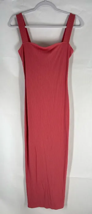 Reformation Jeans Donna Dress Pink Ribbed Side Slit Maxi Dress Size M thumbnail 1