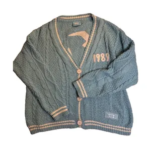 Taylor Swift Women’s 1989 Cardigan Light Blue Knit Sweater Embroidered M/L thumbnail 1