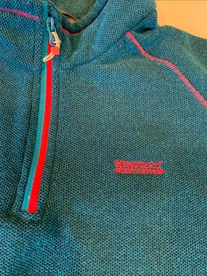 Regatta Women’s XL Extra Large Teal Contrast Knit Quarter-Zip Fleece Pullover thumbnail 3