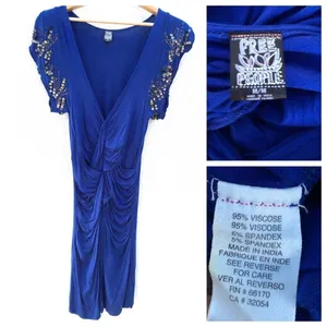 Free People Draped Dress With Beading Accents thumbnail 2