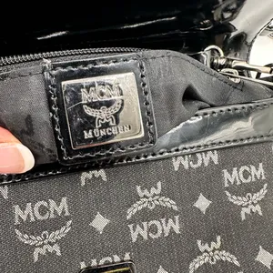 MCM Monogram Black and Gray Shoulder Bag thumbnail 6