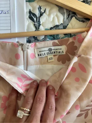 Floral Square-Neck Mini Dress in Pink and Cream thumbnail 4