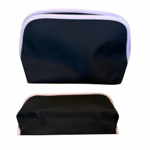 Lancome 2 Piece Makeup and Toiletry Zipper Travel Bags Case Pink Black New thumbnail 3