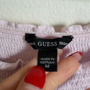 Guess Pink Nila Smocked Lace Long sleeve Crop Top thumbnail 3