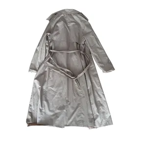 Vintage Classic Trench Coat Gray Belted Long Sleeve Women's Outerwear xs/s thumbnail 6