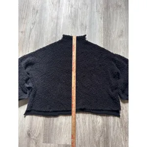 Free People Found My Friend Black Boucle Oversized Sweater‎ Womens Size Small thumbnail 5
