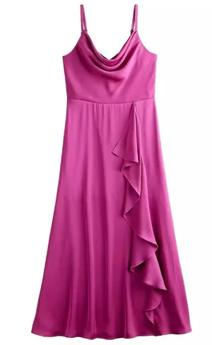 Nine West Cowlneck Maxi Satin Dress thumbnail 3