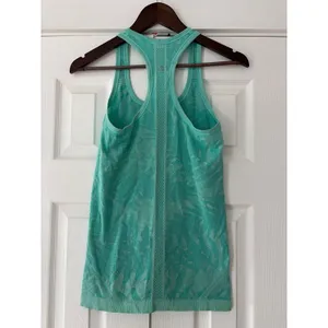 Lululemon Swiftly‎ Tech Racerback Tank Top Palm Frond Teal Green Size 6 EUC thumbnail 6