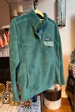 Patagonia Women's Re-Tool Snap-T Pullover fleece green large thumbnail 1